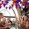 Red Blue White 100 Feet Pennant Banner Bunting Flags String Triangle Flag for 4th of July Independence Day Hanging Festival Outdoor Decorations 60 PCS